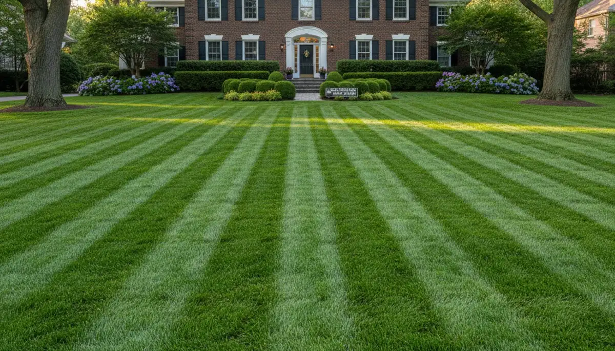 Lush green lawn showing professional landscaping and lawn care results in Highland Park, IL