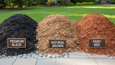 Brown, black, and red mulch variety for Highland Park, IL landscaping by Chop Chop Landscaping