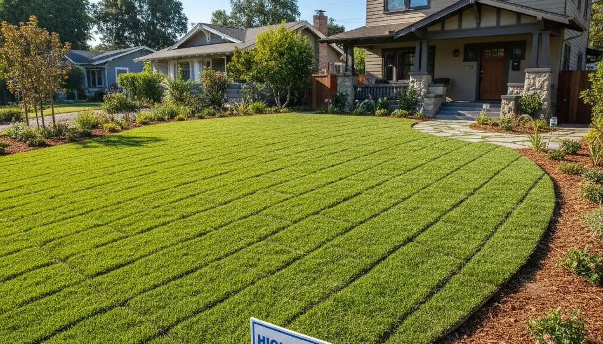 Freshly installed green sod lawn by professional landscapers in Highland Park, IL
